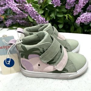 NWT Cat & Jack elephant green high top sneakers toddler size 7